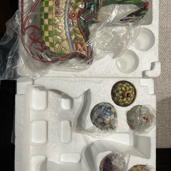 NWT Jim Shore Heartwood Creek "Sleigh Bells Ring" Resin Sleigh with Ornament - Picture 9 of 10